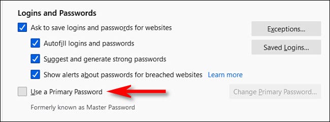 Use a Primary Password