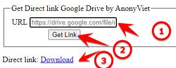 Get Direct link Google Drive by AnonyViet